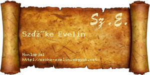 Szőke Evelin névjegykártya